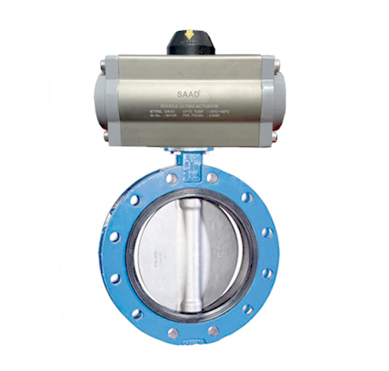 Pneumatic Actuator Operated Double Flange Butterfly Valve 